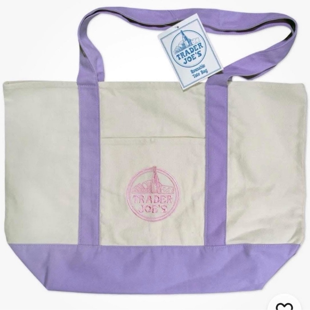 Large Size Trader Joe’s purple tote NWT